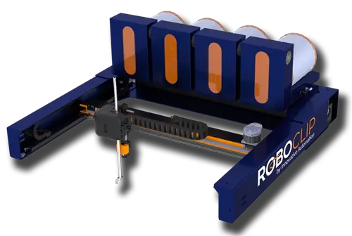 Rendering of RoboClip automated clip installation machine