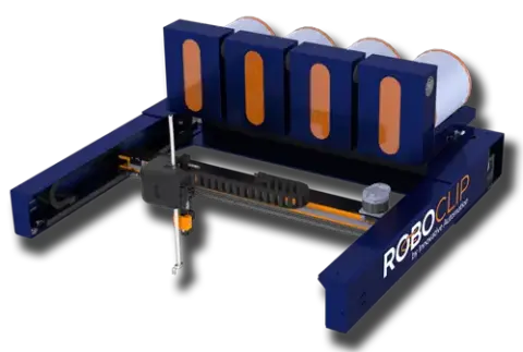 Rendering of RoboClip automated clip installation machine